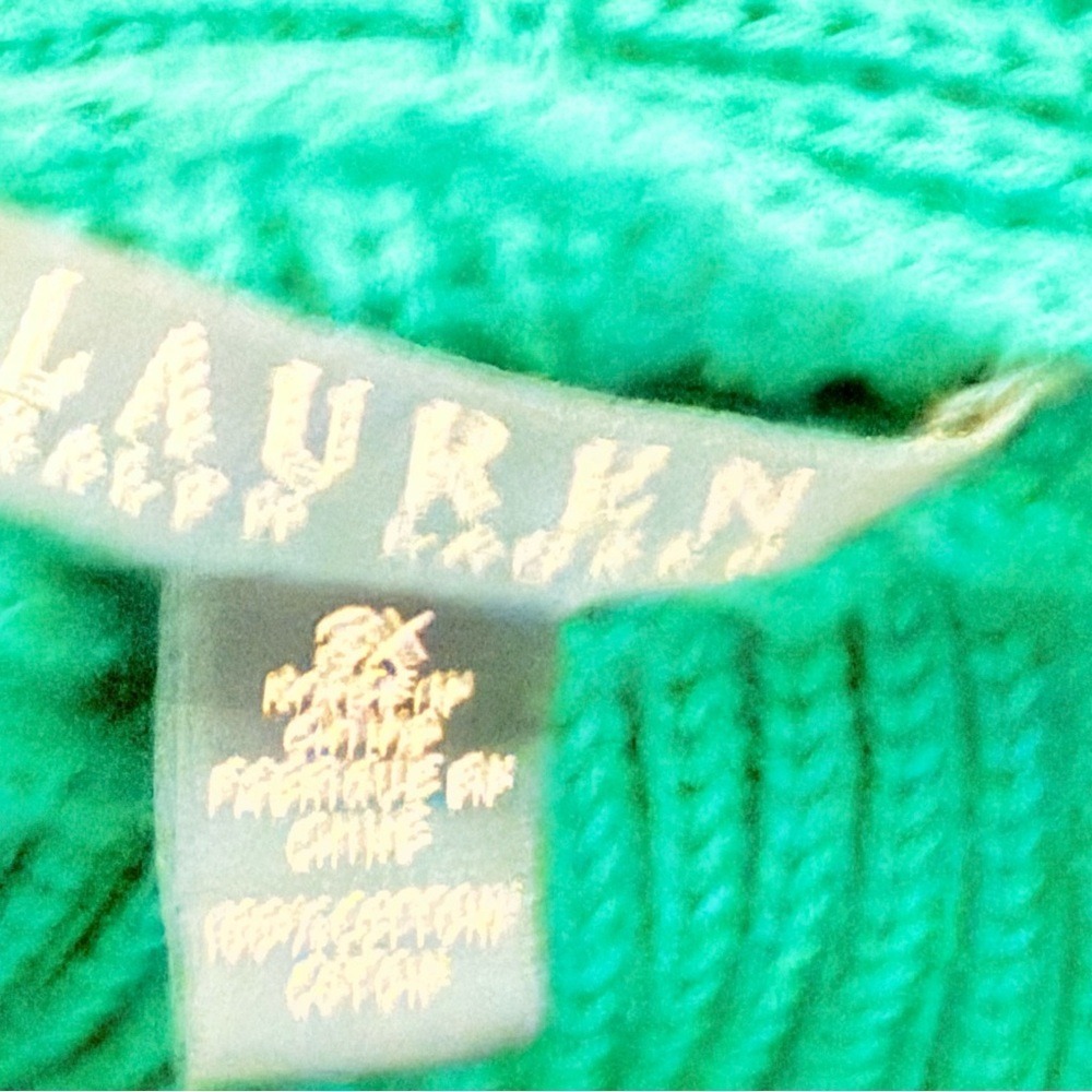 Lauren Ralph Lauren‎ Green Double-Breasted 100% cotton Women's Sweater size 3XL - Picture 10 of 11
